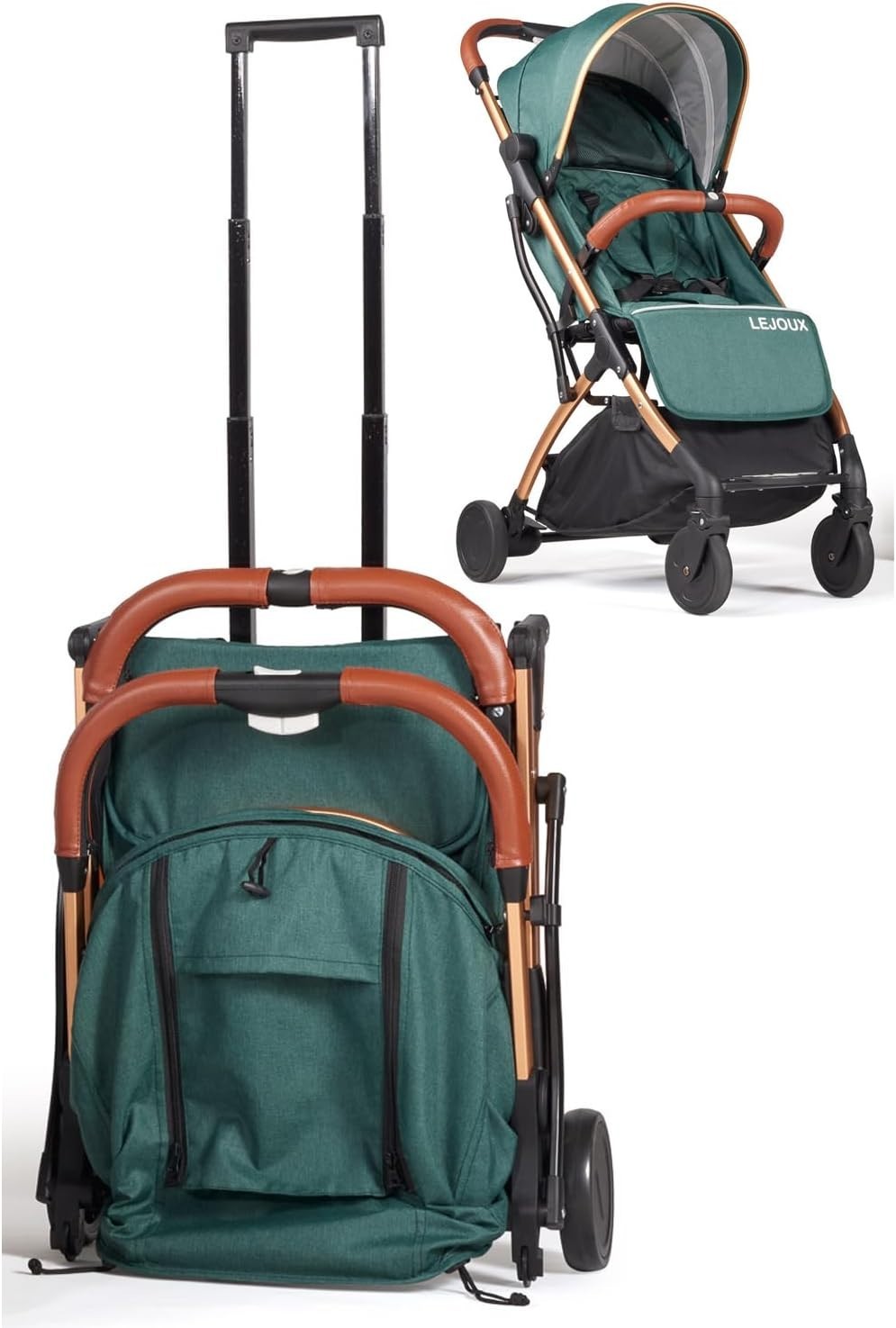 Lightweight Baby Travel Buggy One-Hand Fold Reclining Seat 0-15kg Green