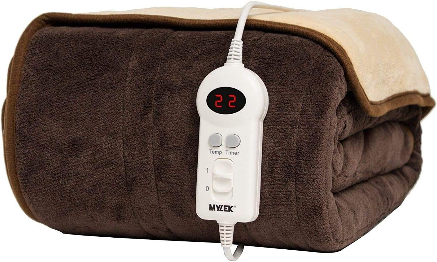 Electric Heated Throw Blanket 9 Heat Levels Timer Soft Fleece 160x120cm