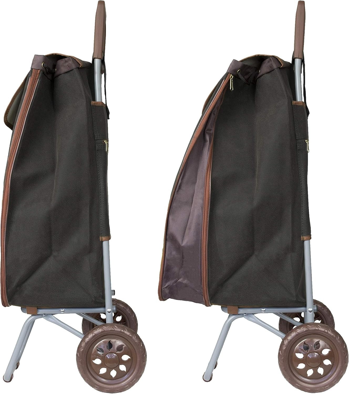Shopping Trolley with Extendable Bag Lightweight Wheeled Grocery Cart