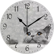 25cm Cat Wall Clock – Silent Non-Ticking British Shorthair Cute Home Decor
