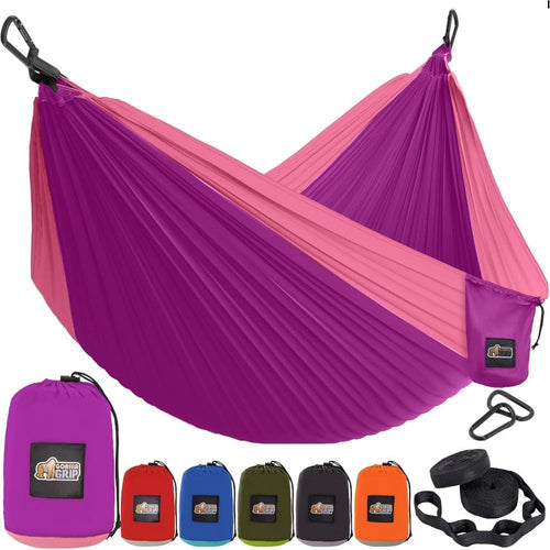 Portable Camping Hammock 10x6.5FT 500lb Heavy Duty Nylon with Tree Straps