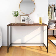 Narrow Console Table for Hallway Entryway Sofa – Rustic Wood & Metal
