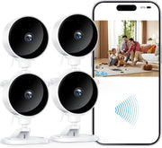 4 Pack Indoor Security Camera 1080P WiFi Pet Baby Monitor CCTV