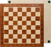 Luxury 54cm Wooden Chess Board XXL | Tournament Sycamore Mahogany Inlaid Board