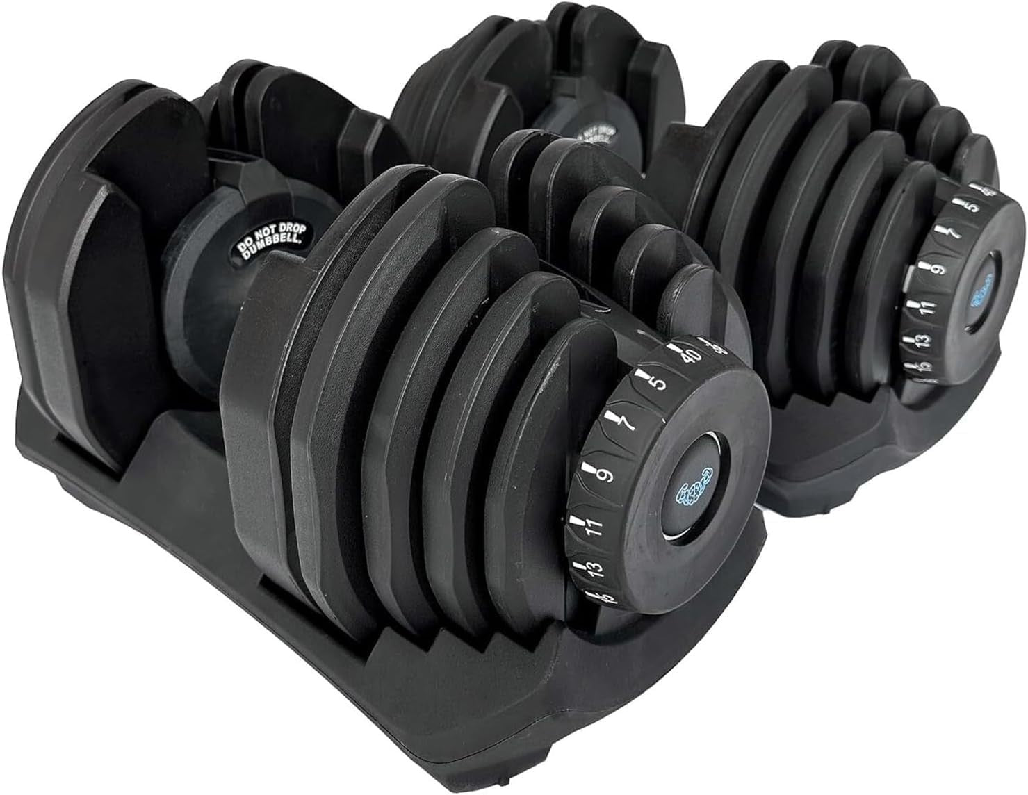 Adjustable Dumbbell Pair 17-in-1 Smart Click Anti-Slip Home Gym Weights