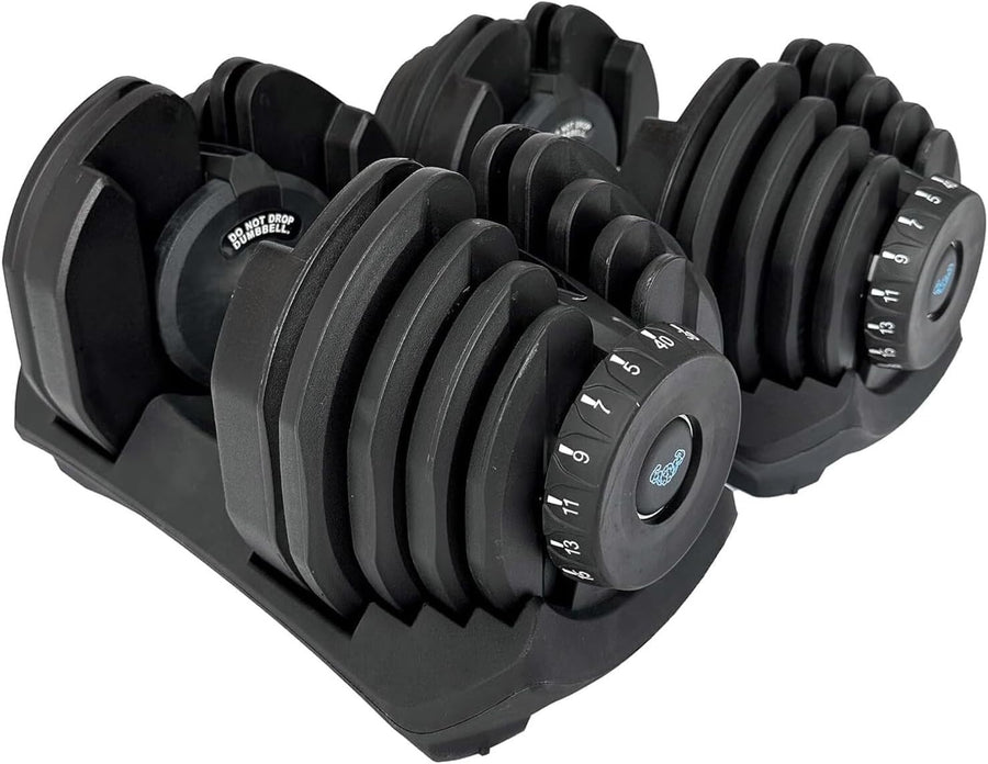 Adjustable Dumbbell Pair 17-in-1 Smart Click Anti-Slip Home Gym Weights