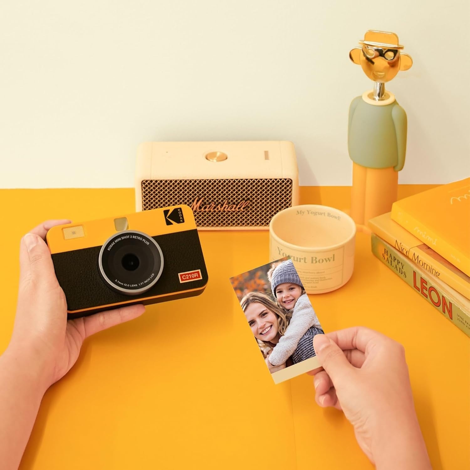 Instant Camera Printer Bundle 2x3 Photo Bluetooth Portable Retro White