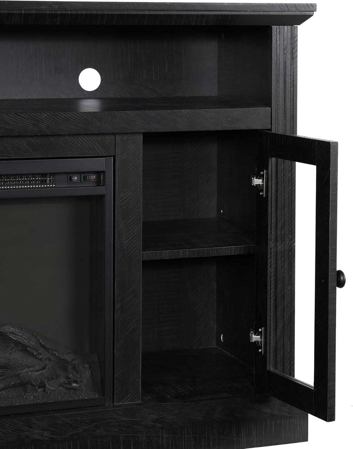 Electric Fireplace TV Stand 50" with Realistic LED Logs & Flame Effects