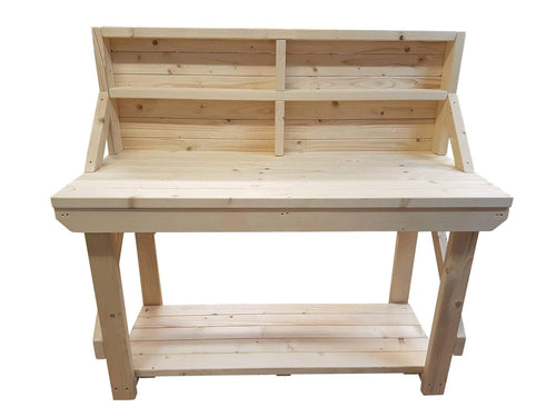7ft Heavy Duty Wooden Workbench with Back Panel – Solid Timber Work Table