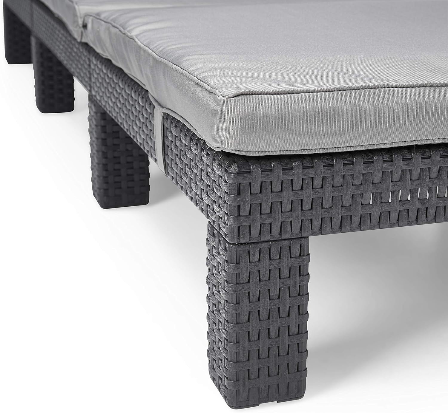 Adjustable Outdoor Sun Lounger with Weather-Resistant Rattan & Cushion