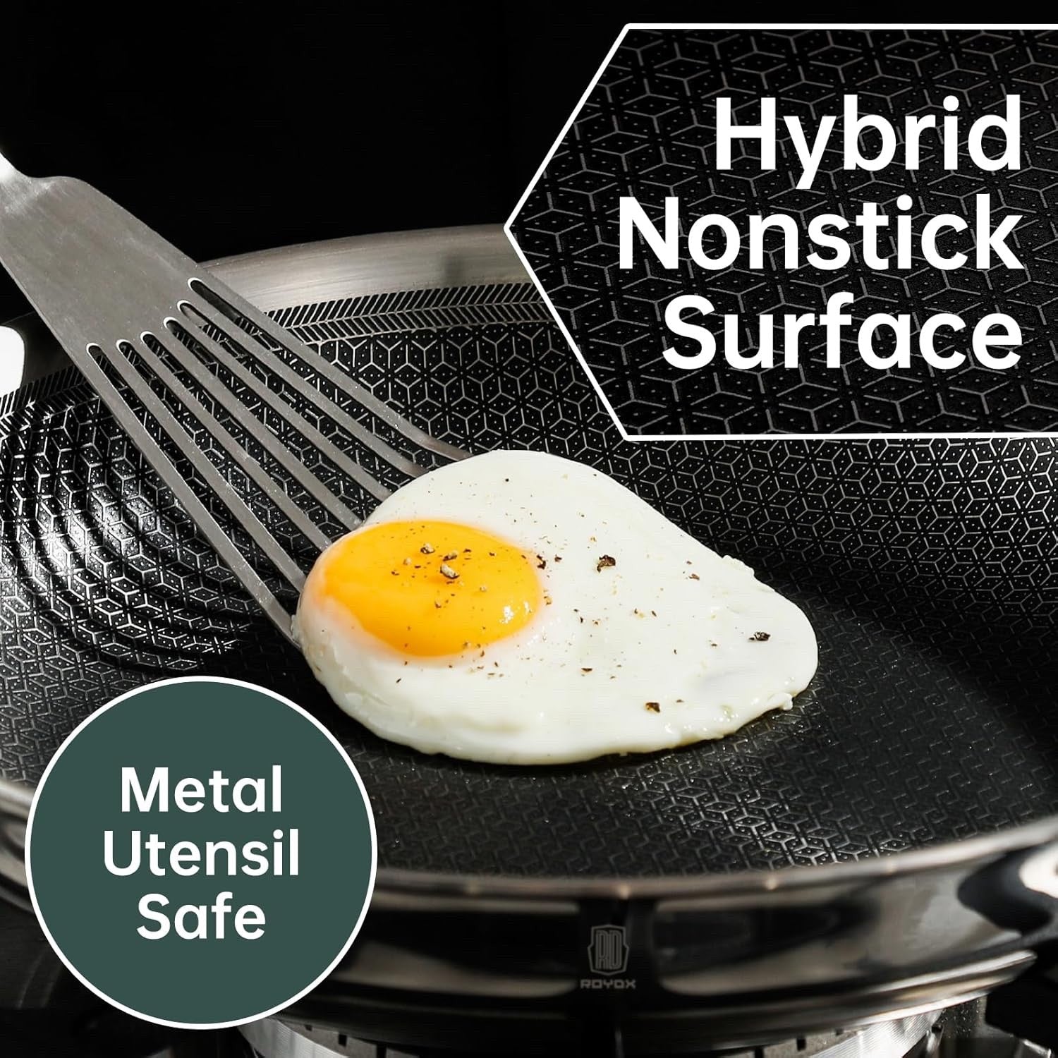7Pcs Non Stick Frying Pan Set 20/25/30 cm with Lids & Detachable Handles