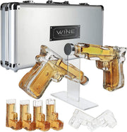 Pistol Whiskey Decanter Set with Shot Glasses & Case | 300ml Gun Design