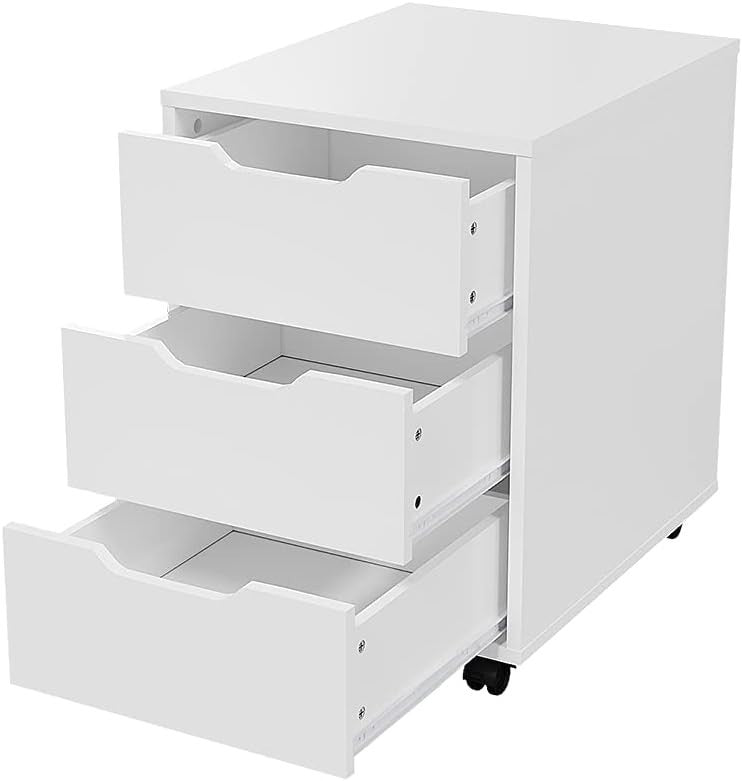 Rolling 3 Drawer File Cabinet Under Desk Mobile Office Storage Unit