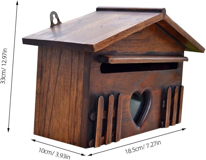 Wall Mounted Waterproof Mailbox Retro Locking Post Box | Indoor Outdoor Holder