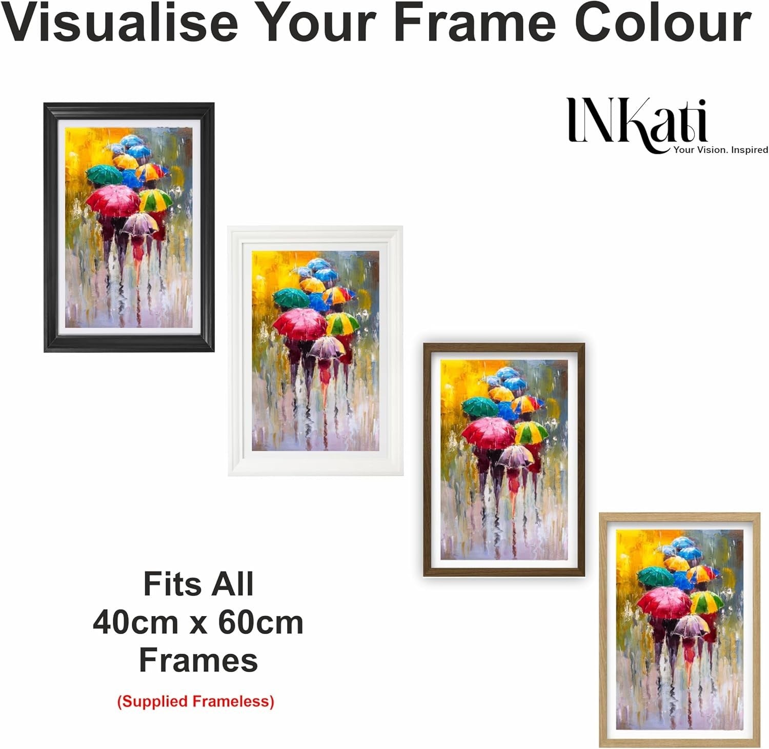 Rainy Walk Street Scene Canvas Wall Art 40×60 cm Urban Decor