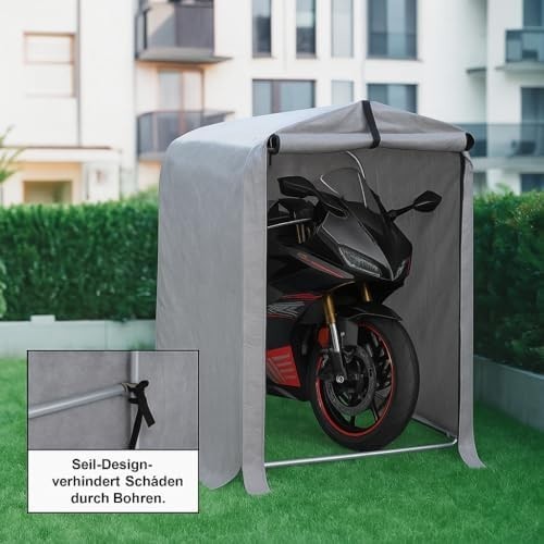 Outdoor Storage Shed Tent Waterproof Bike & Tool Shelter with Steel Frame Grey