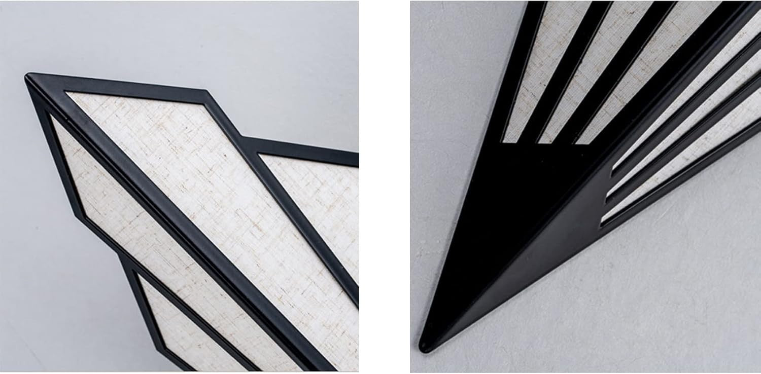Modern Black Art Deco Wall Sconce Light E14 Fan Design for Hallway Lounge