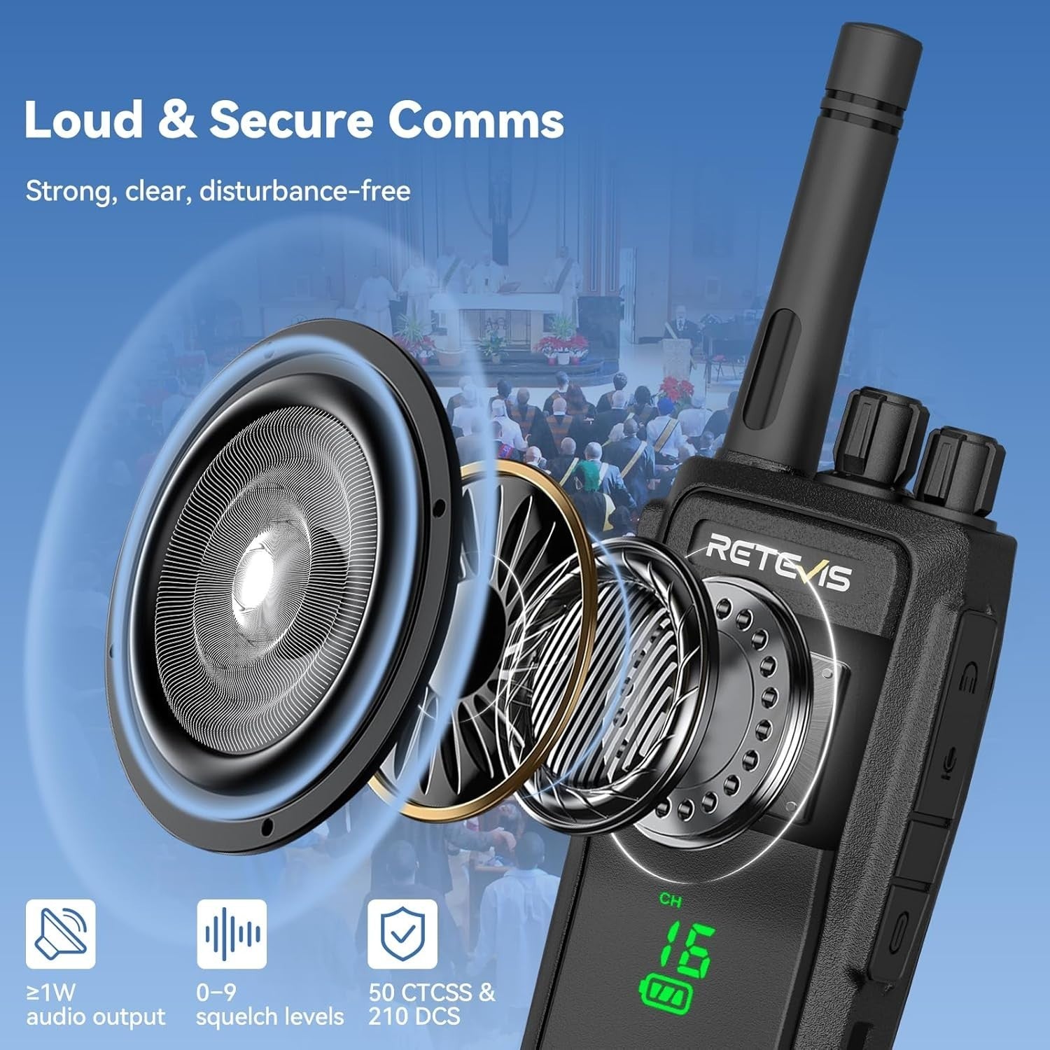 Walkie Talkies 2 Pack License Free VOX Hidden Screen Type-C Radio
