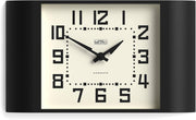 Retro Black Wall Clock 42cm Wide Mid-Century Modern Kitchen Home Office Decor