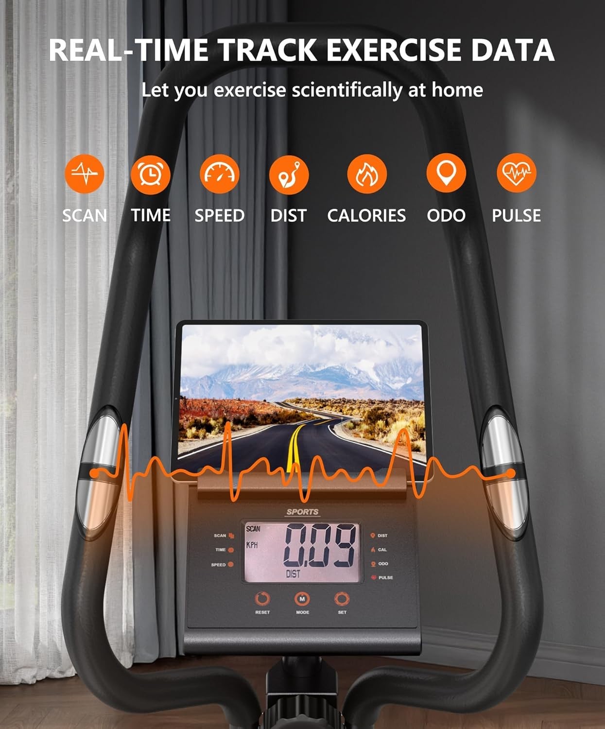 3-in-1 Elliptical Cross Trainer 16-Level Magnetic Resistance Home Gym
