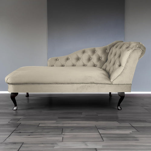 Tufted Velvet Chaise Lounge Right Hand | Handmade, Durable, Stylish Comfort
