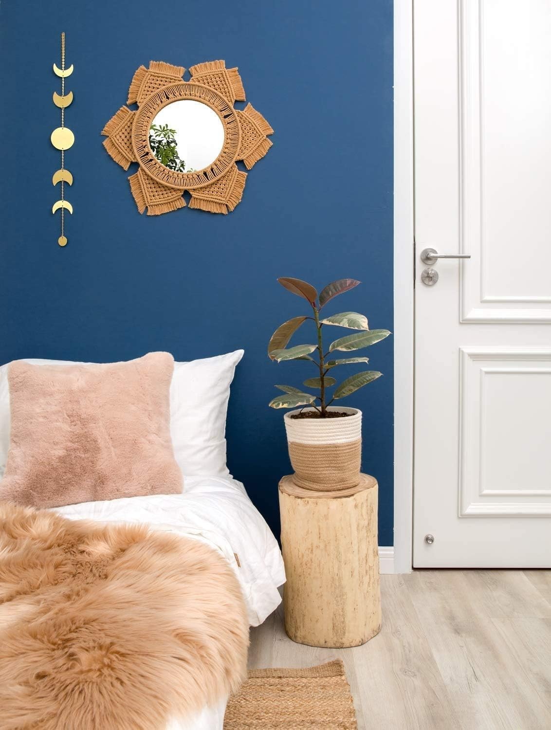 Moon Phase Wall Hanging Gold Boho Metal Decor 24.8"