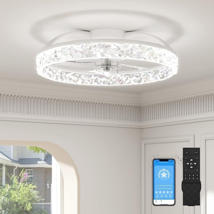 50cm LED Ceiling Fan with Lights, 6 Speeds, Remote Control, Dimmable