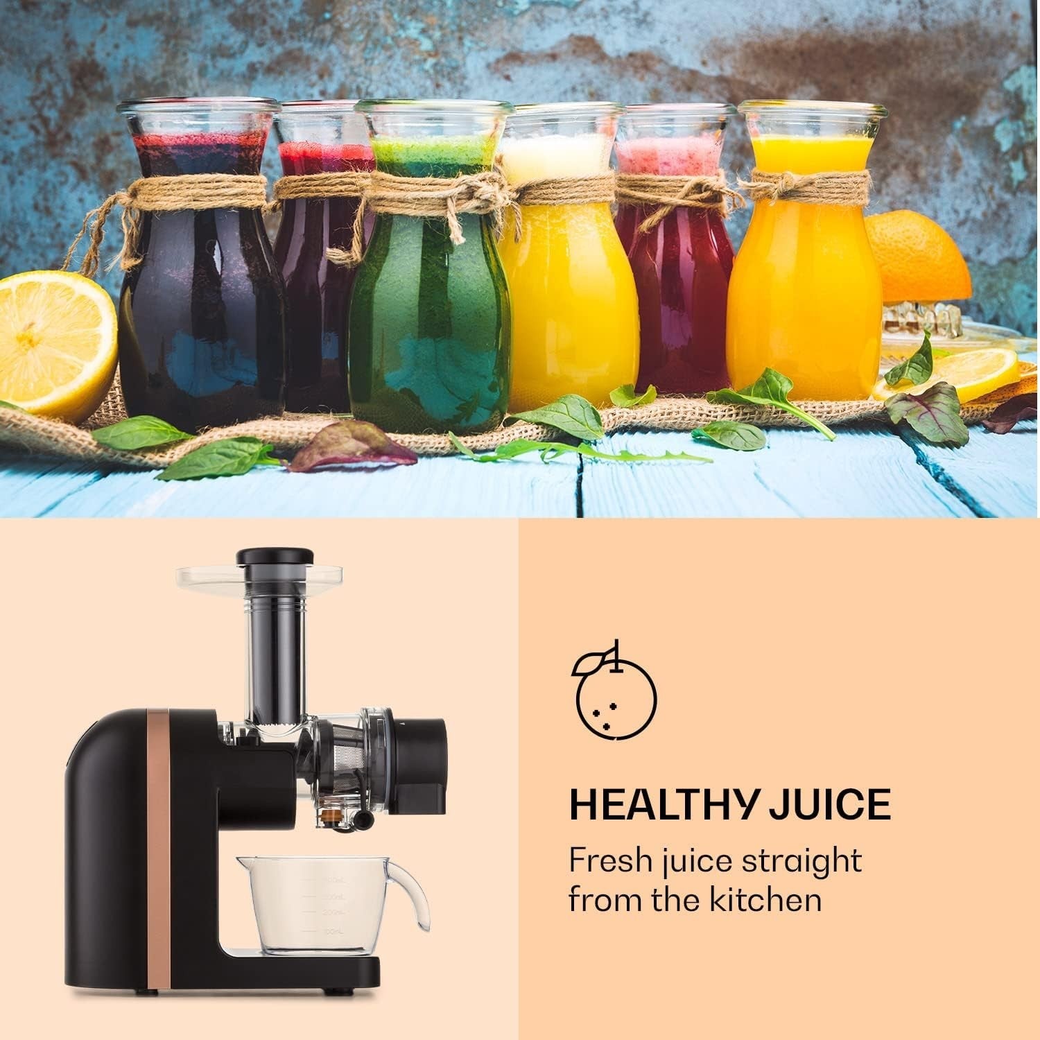 Vertical Slow Juicer 200W Quiet Cold Press BPA Free Easy Clean