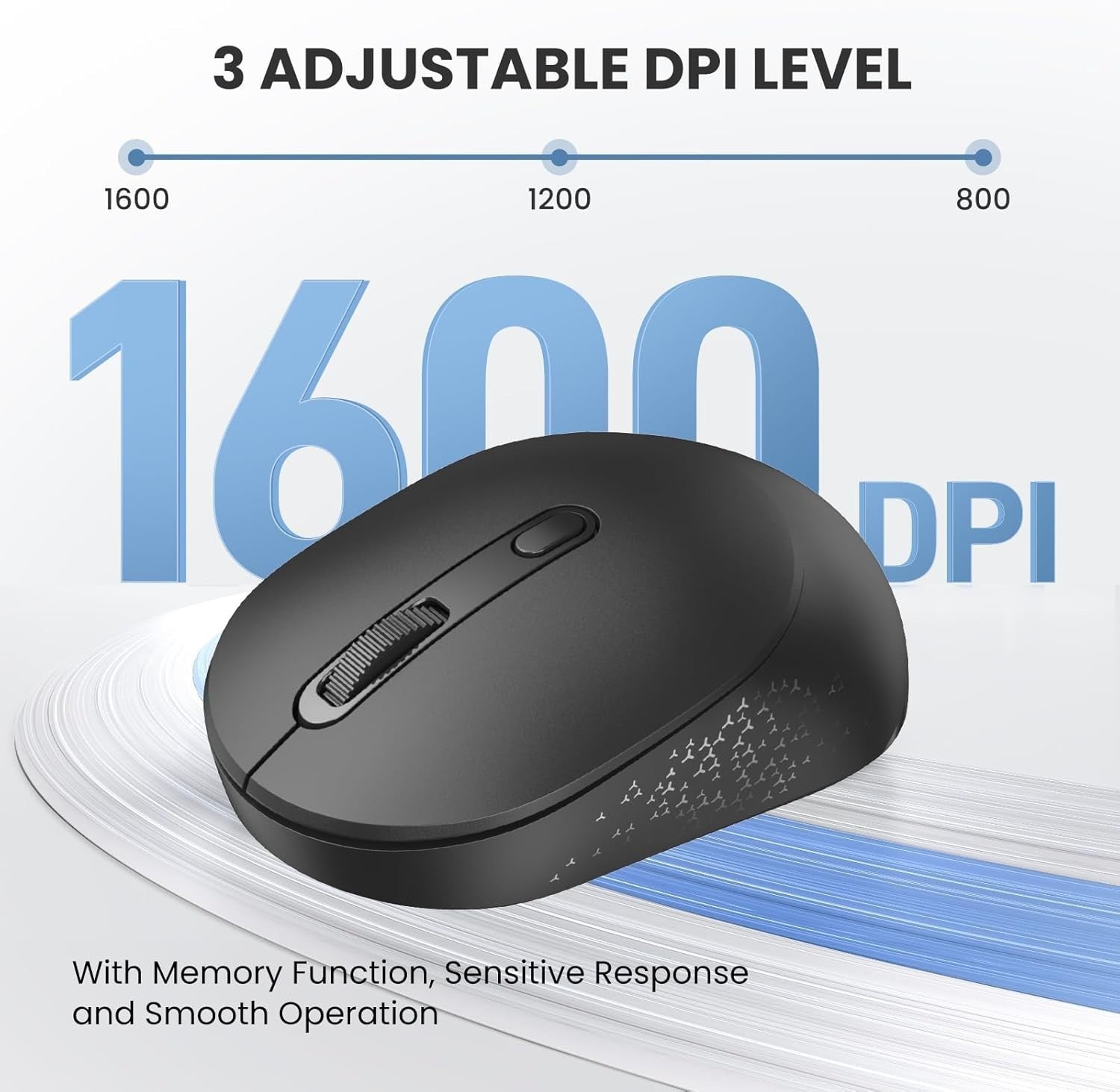 Dual Mode Bluetooth Mouse 1600 DPI Silent Ergonomic Wireless Laptop PC