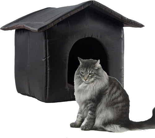 Waterproof Outdoor Cat House – Winter Shelter, Foldable, Warm Bed 40cm