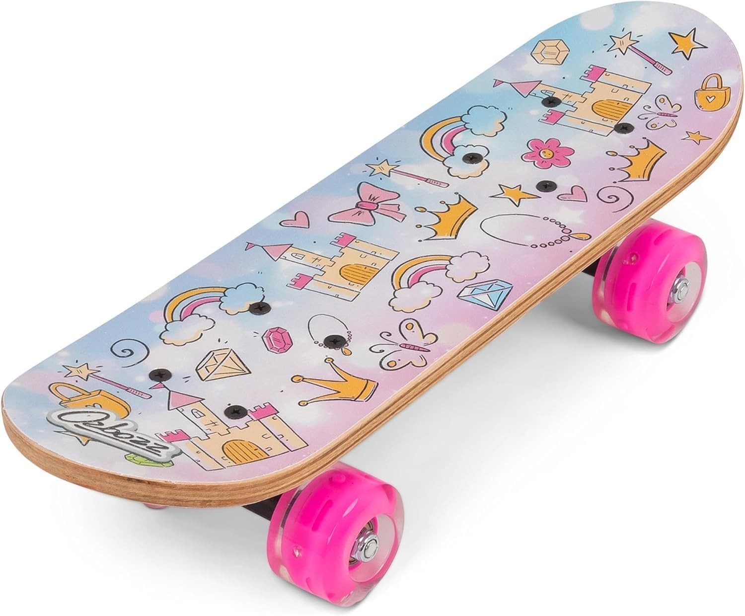 Princess Skateboard 17 Inch Kids LED Flashing Wheels Beginner Board