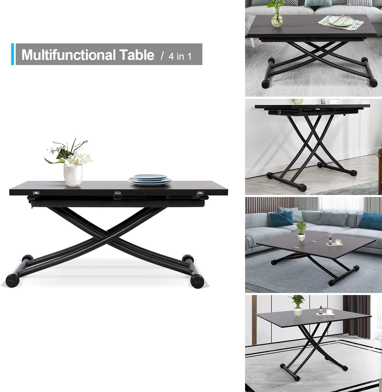 Height Adjustable Expandable Space Saving Coffee Dining Table