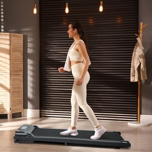 Under Desk Walking Pad 2.5HP 8km/h Wide Belt Remote Control Foldable Home Office