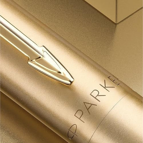 Luxury Ballpoint Pen – Monochrome Gold, Medium Blue Ink, Retractable