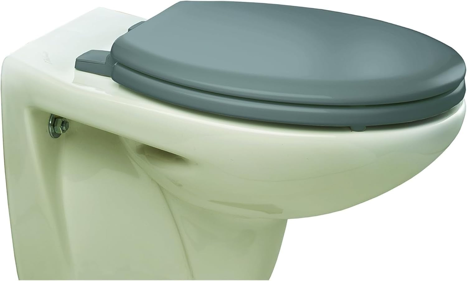 Chicago Ultra-Fix Toilet Seat Whisper Grey Wooden Adjustable Plastic Hinges