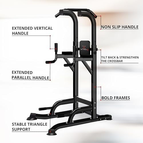 Adjustable Power Tower Pull Up Dip Station Multi Gym Strength Training