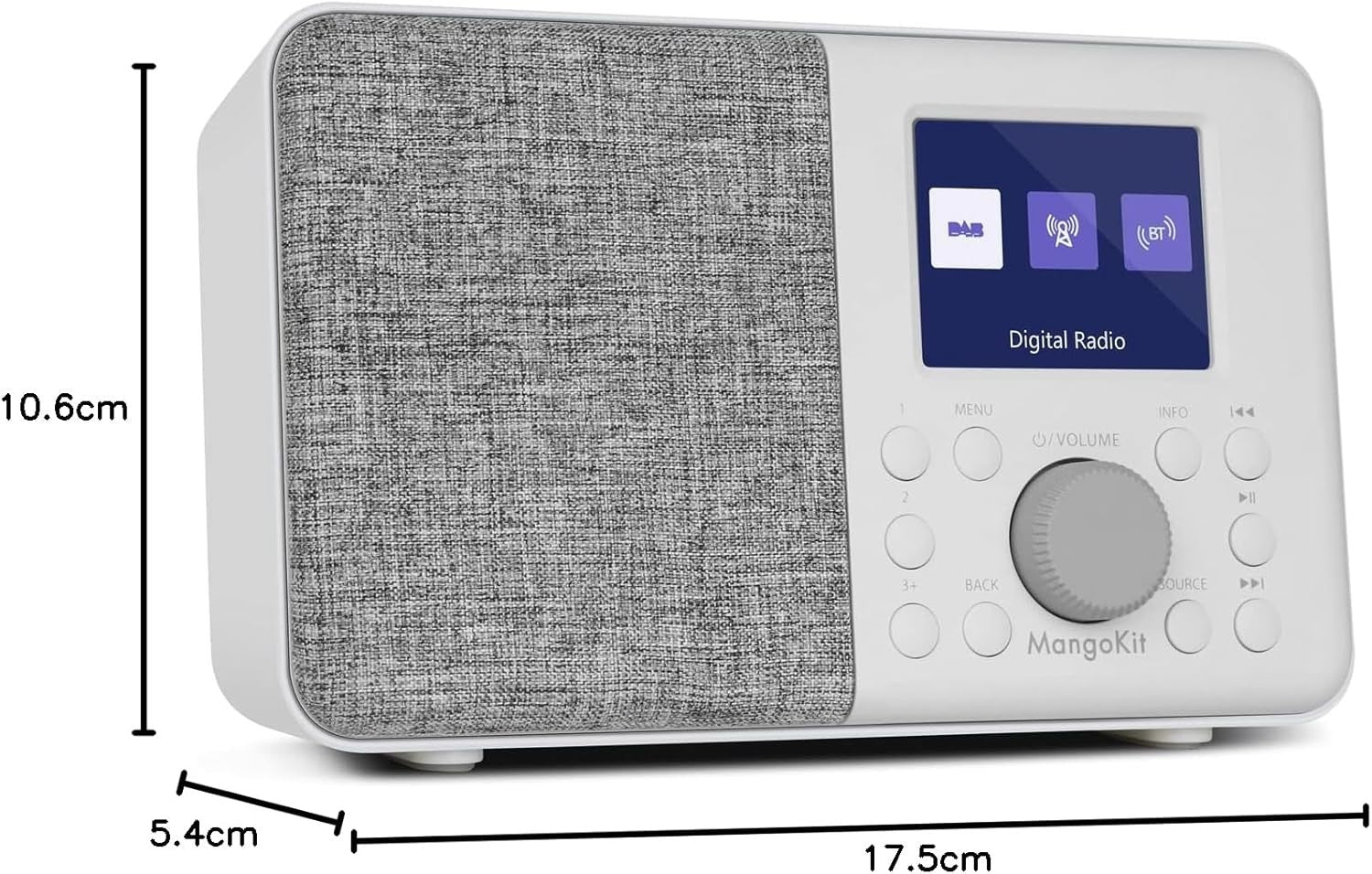 DAB DAB+ Digital Radio Bluetooth Portable Alarm Colour Display Battery