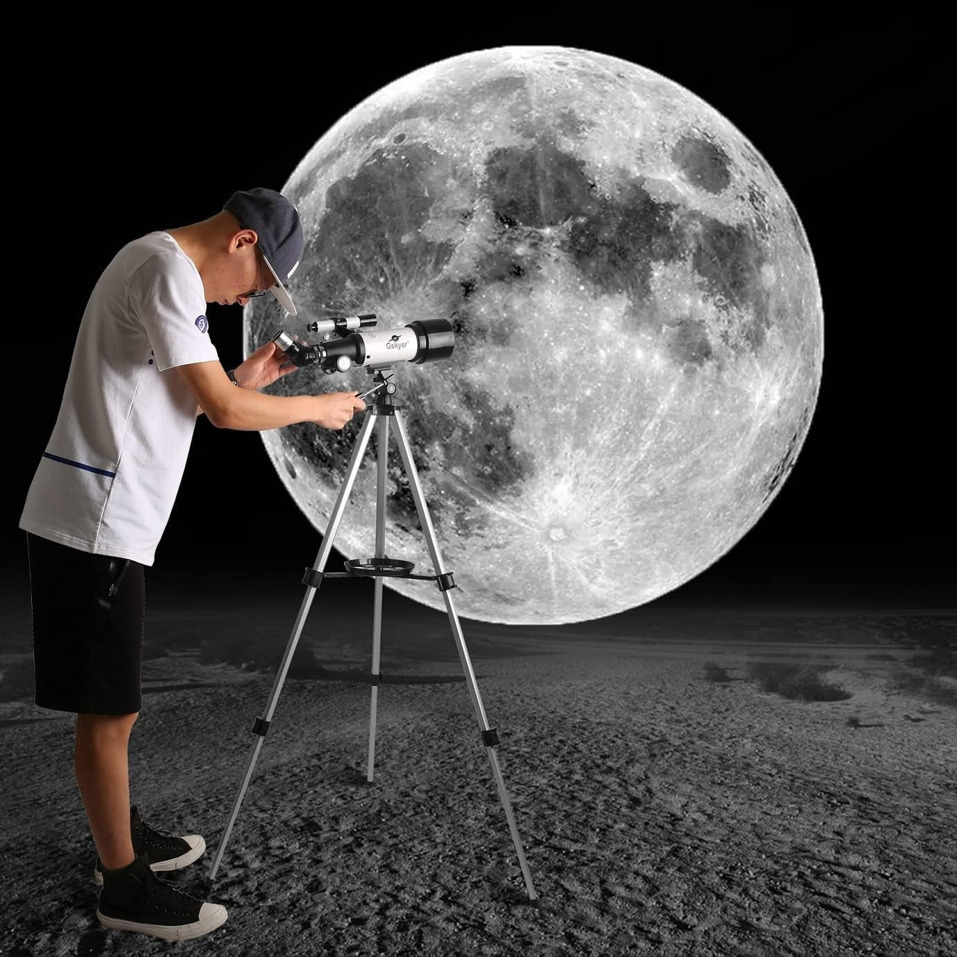70mm Telescope for Kids and Beginners with Tripod and Wireless Remote