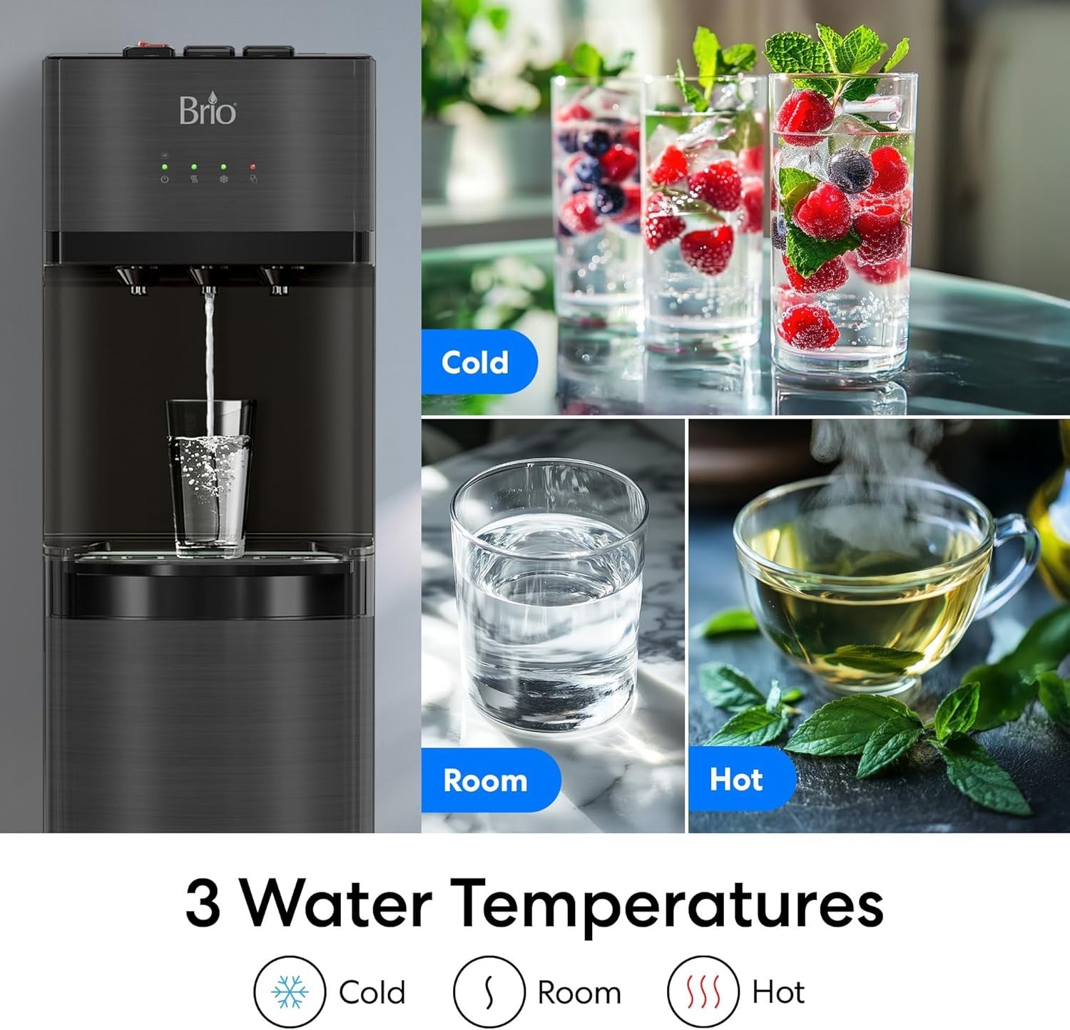 Bottom Loading Water Dispenser Hot Cold Room Self Cleaning