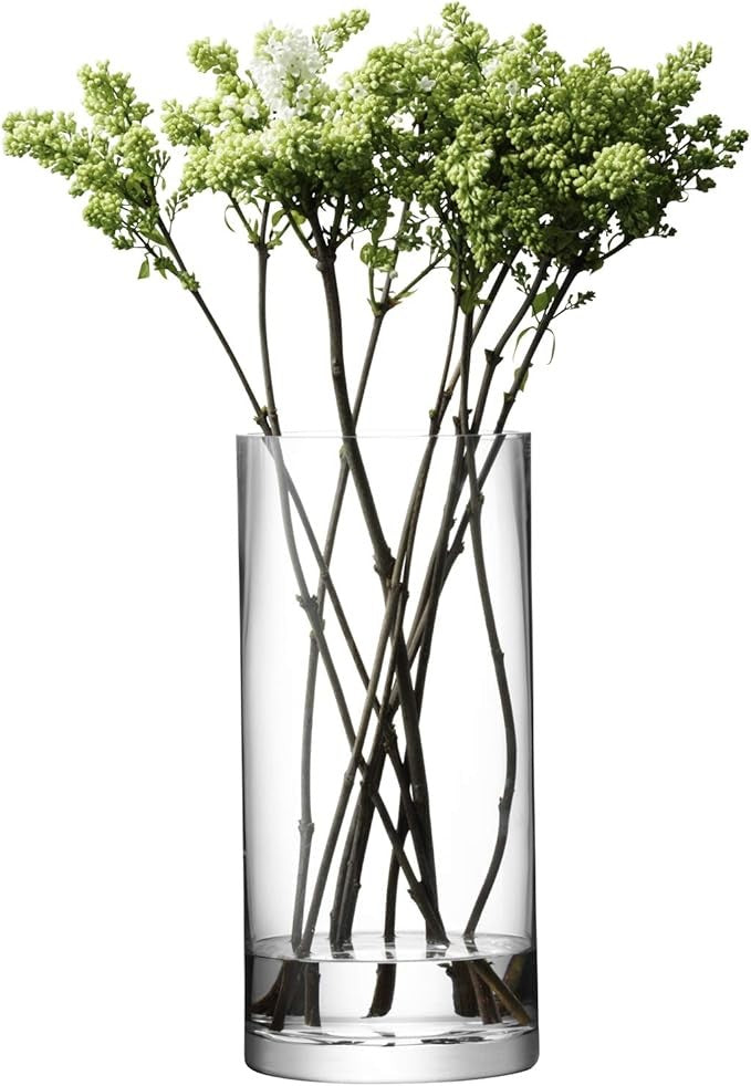 Tall Clear Glass Cylinder Vase 36cm Minimalist Flower Candle Holder Decor