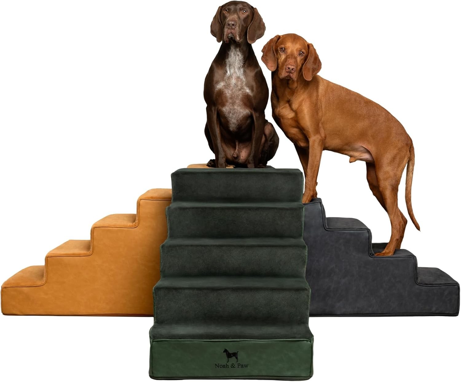 5‑Step Extra‑Wide Foam Dog & Cat Stairs 35D – Non‑Slip Pet Ramp for Bed Sofa