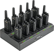 Professional Walkie Talkies 10 Pack PMR446 VOX Rechargeable w/ Charger