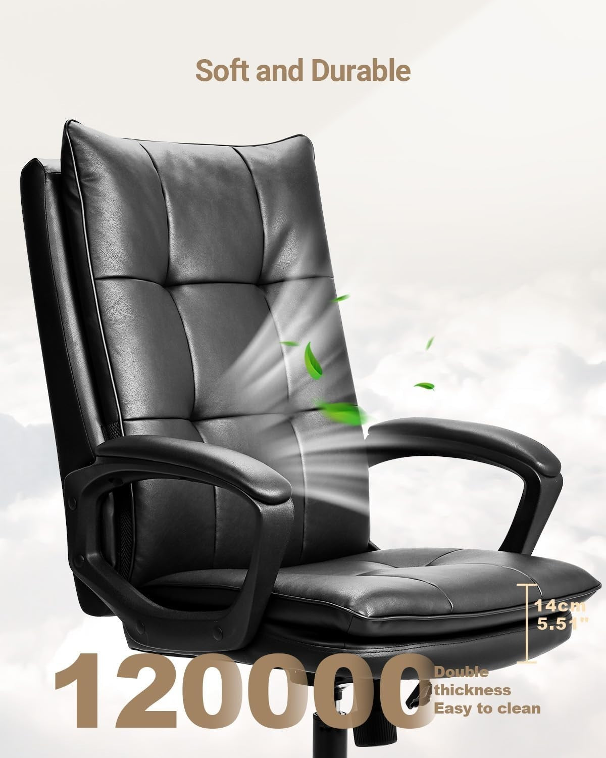 Executive Ergonomic Office Chair PU Leather Recliner Swivel Gaming Desk Seat