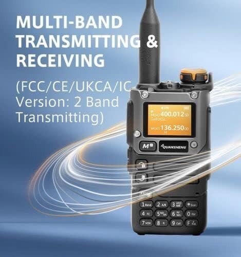Dual Band Walkie Talkie 5W VHF UHF Long Range NOAA Rechargeable Radio