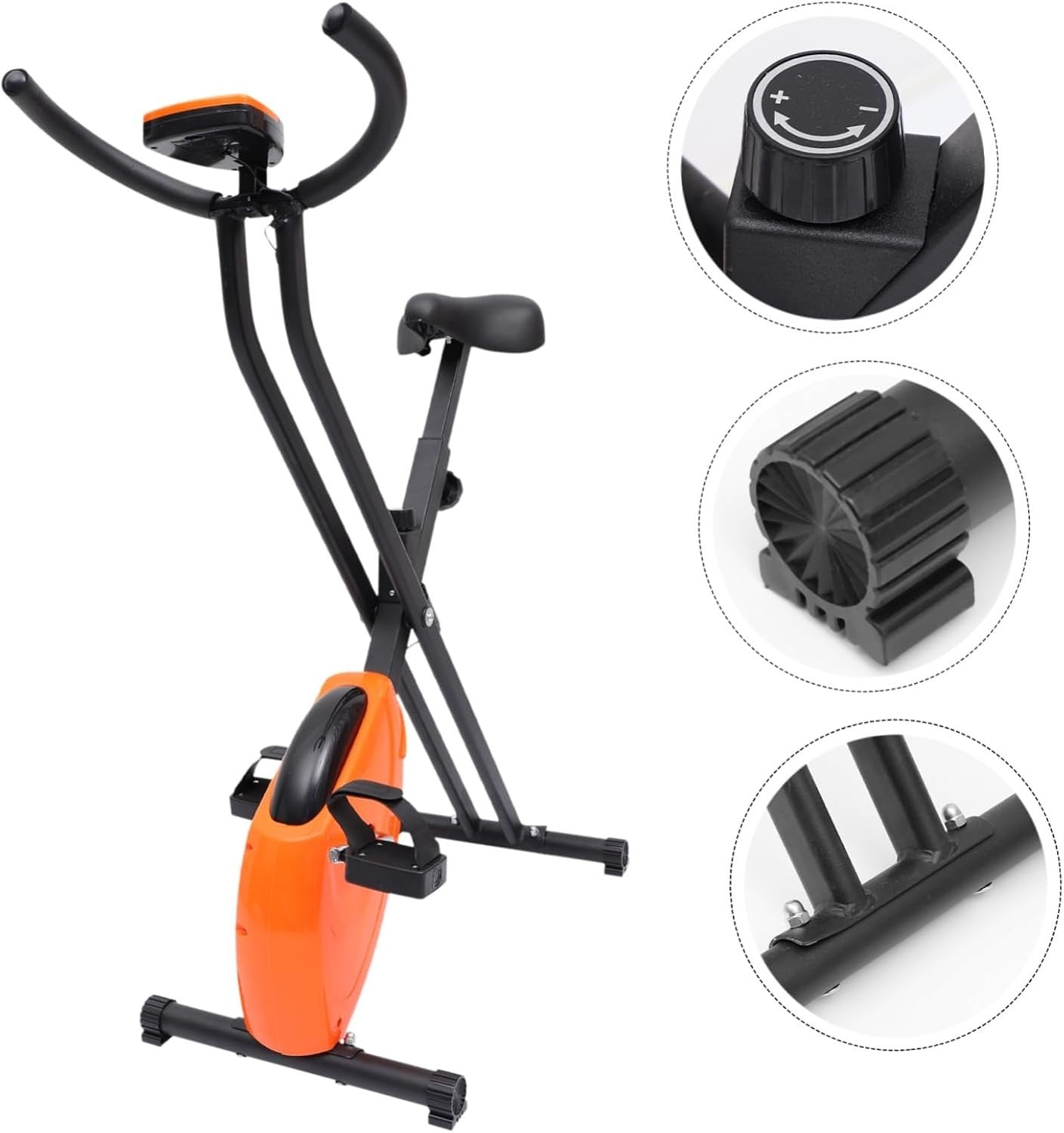 Compact Indoor Exercise Bike w/ Adjustable Seat & Resistance for Home Fitness