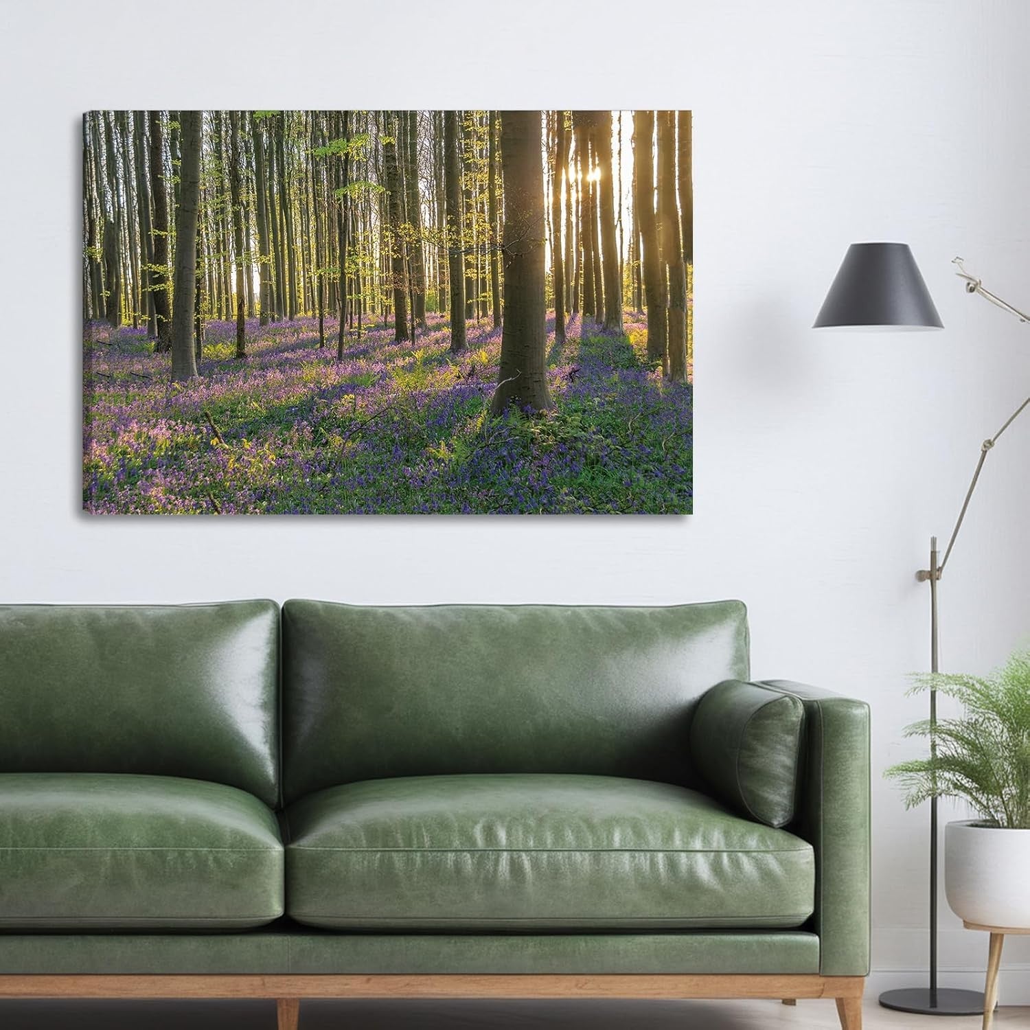 Forest Canvas Wall Art Sunrise Woodland Landscape Framed Nature Decor 40x30cm