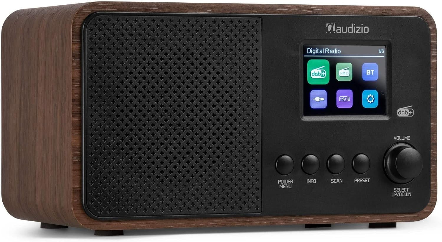 DAB+ Digital Radio Bluetooth Speaker FM USB AUX Alarm Clock Wood