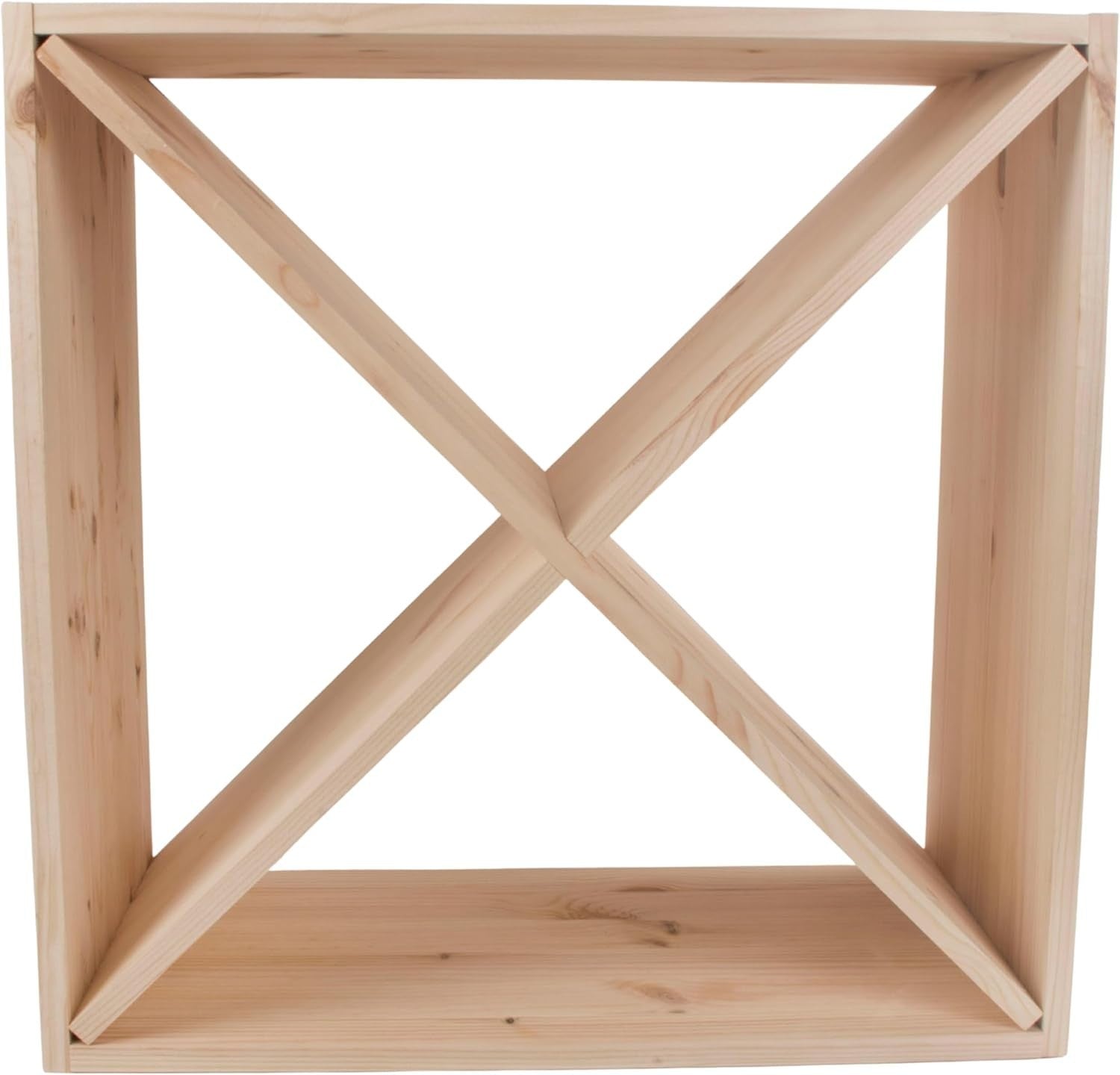 24 Bottle Wooden Wine Rack Solid Pine Freestanding Cube Storage Shelf Rustic