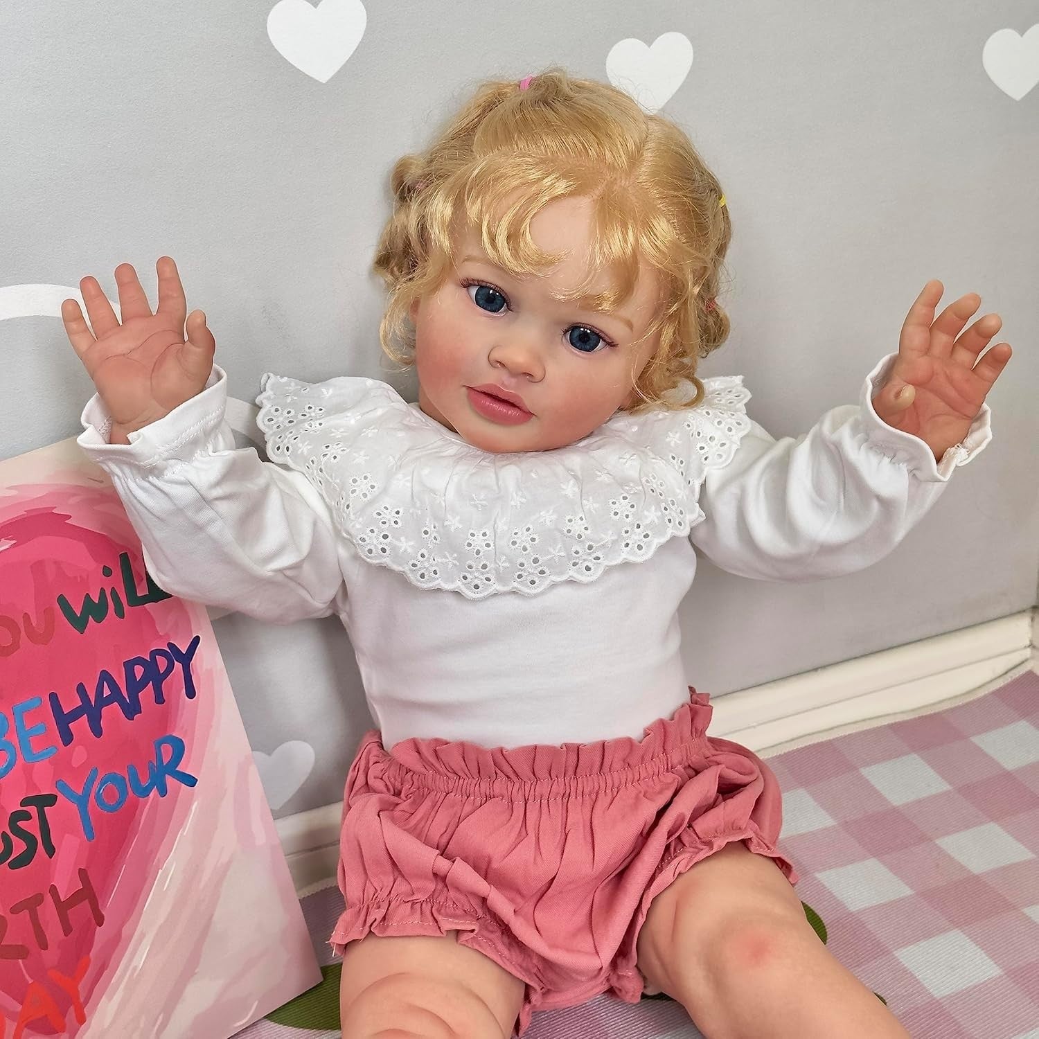 26in Real Size Reborn Girl Doll Soft Silicone Vinyl Rooted Hair