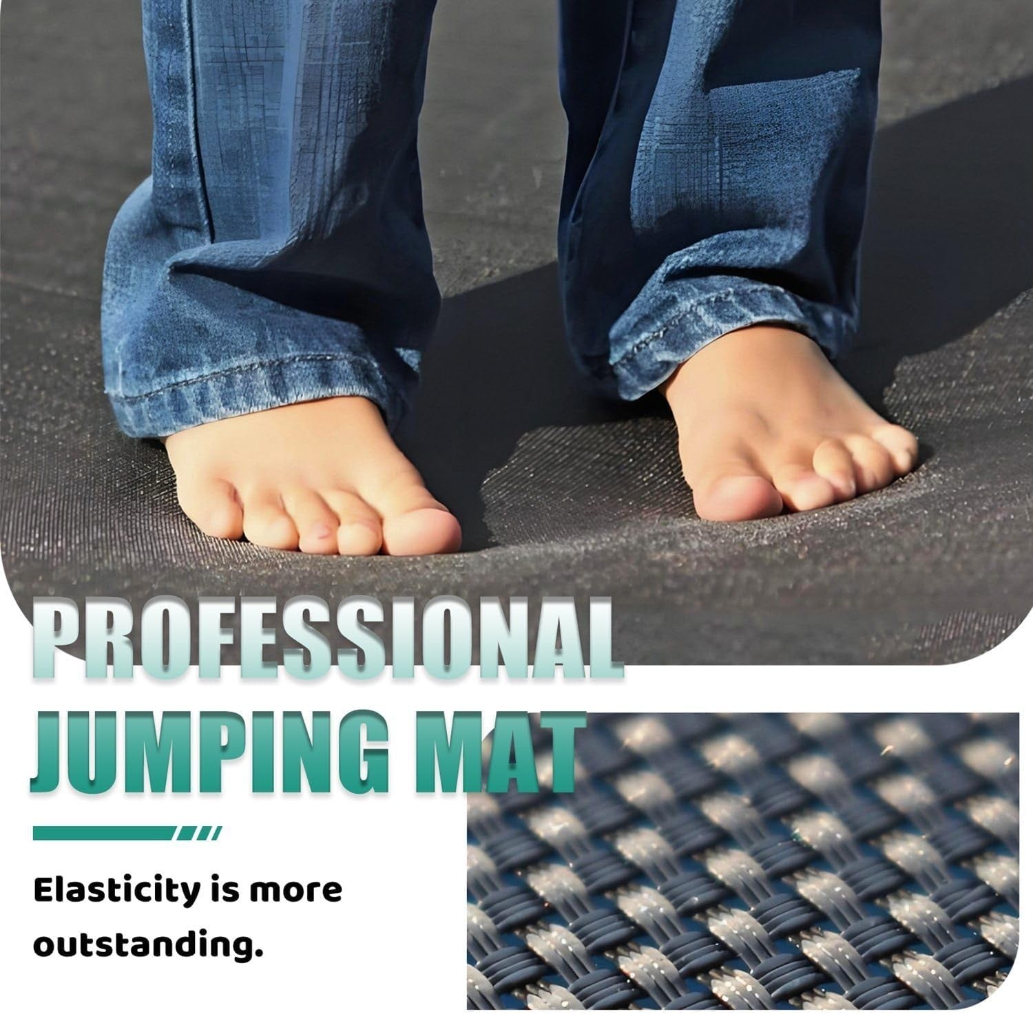 12FT Kids Outdoor Trampoline Safety Enclosure Ladder Waterproof